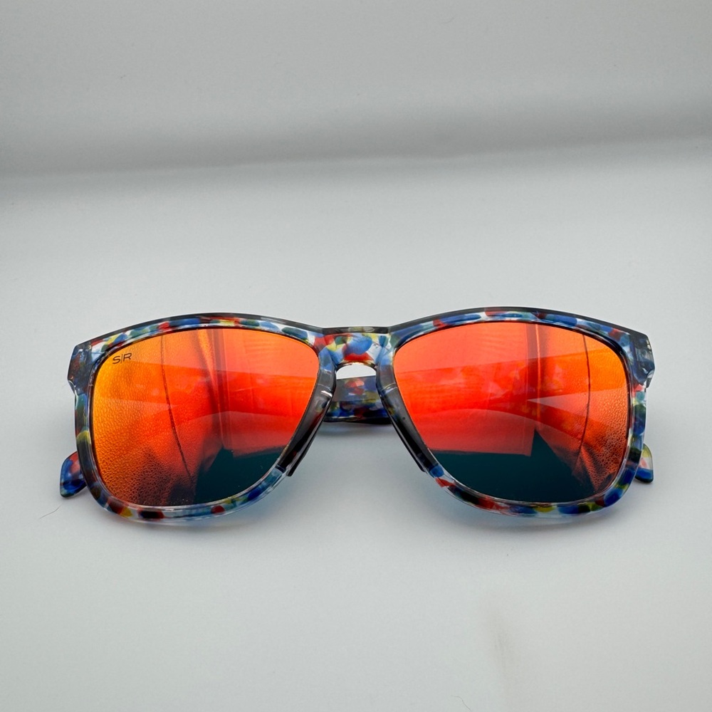 Shady Rays ColorRush Confetti Square Sunglasses Red Mirror + Pouch NEW - Picture 4 of 5